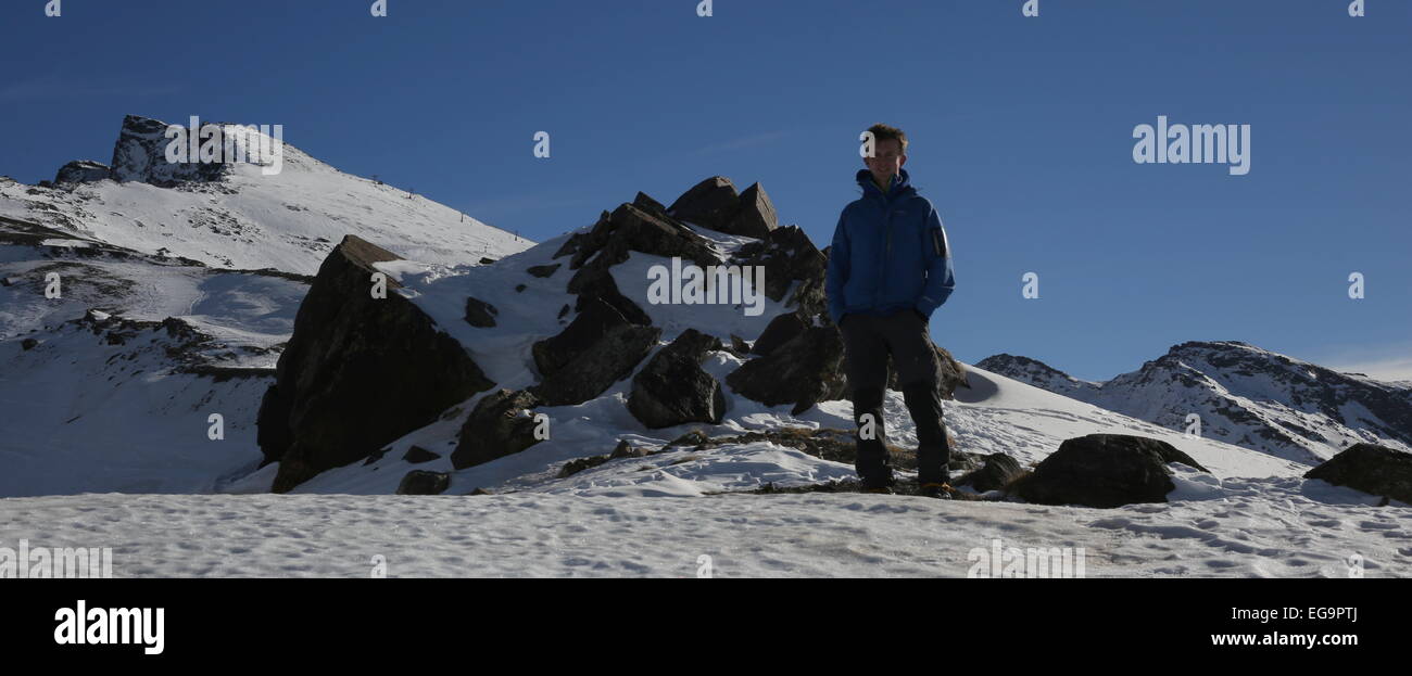 Bergsteiger auf Pico Veleta Stockfoto