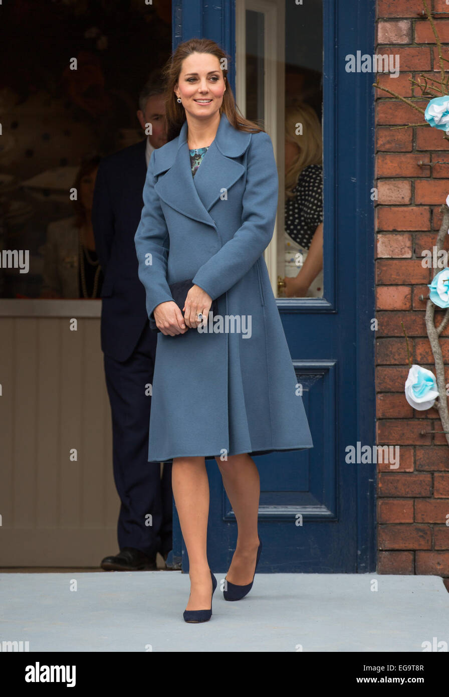 Catherine, Herzogin von Cambridge besucht Emma Bridgewater Keramikfabrik in Stoke on Trent, während der Schwangerschaft Stockfoto