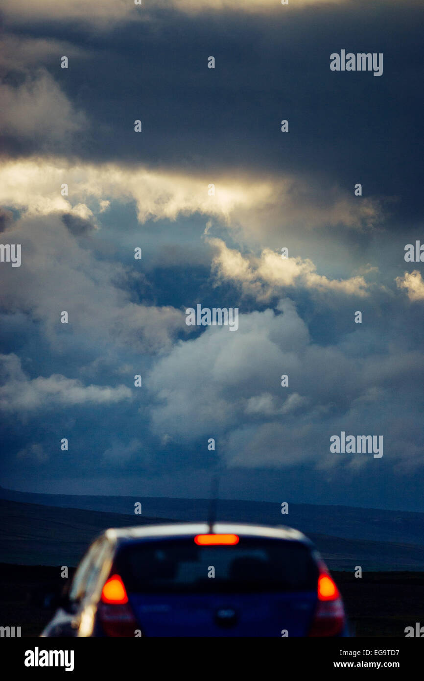 Fahren bei schlechtem Wetter, Island Stockfoto