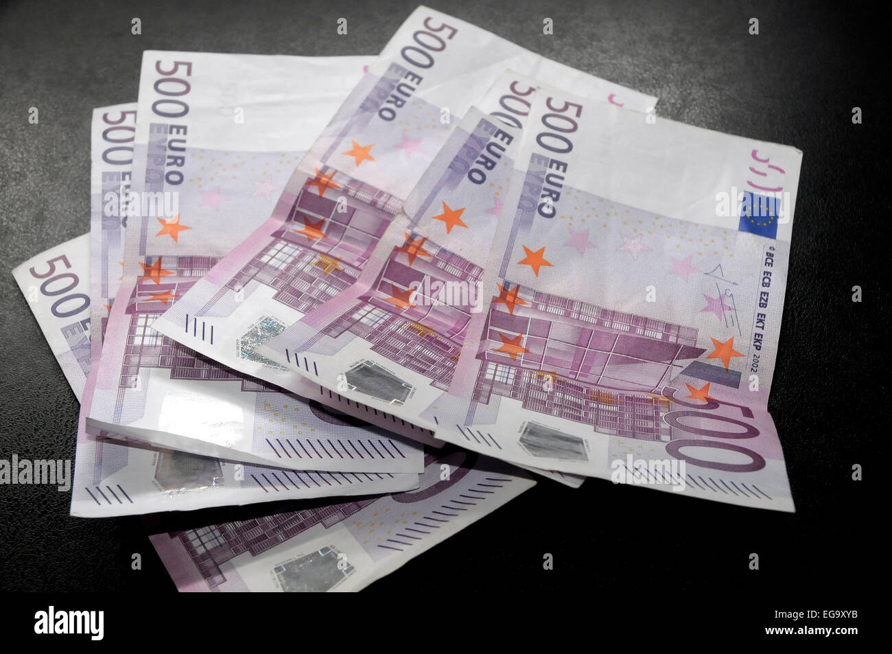3000 Euro mit 500 Euro sechsmal Geld EWG, CEE, € Stockfoto