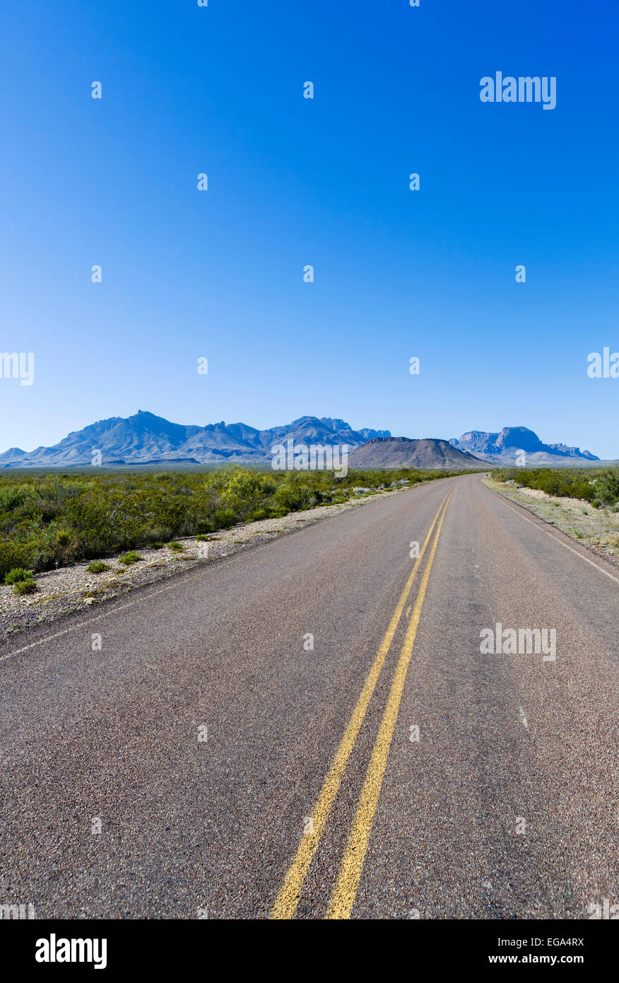 Straße in Big Bend Nationalpark, Texas, USA Stockfoto