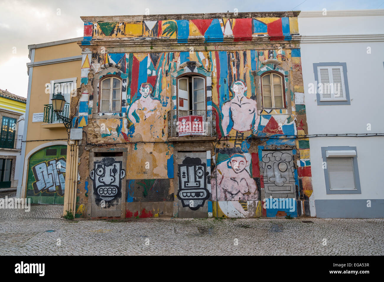 Europa-Portugal-Algarve-Faro Stadt street-art Stockfoto