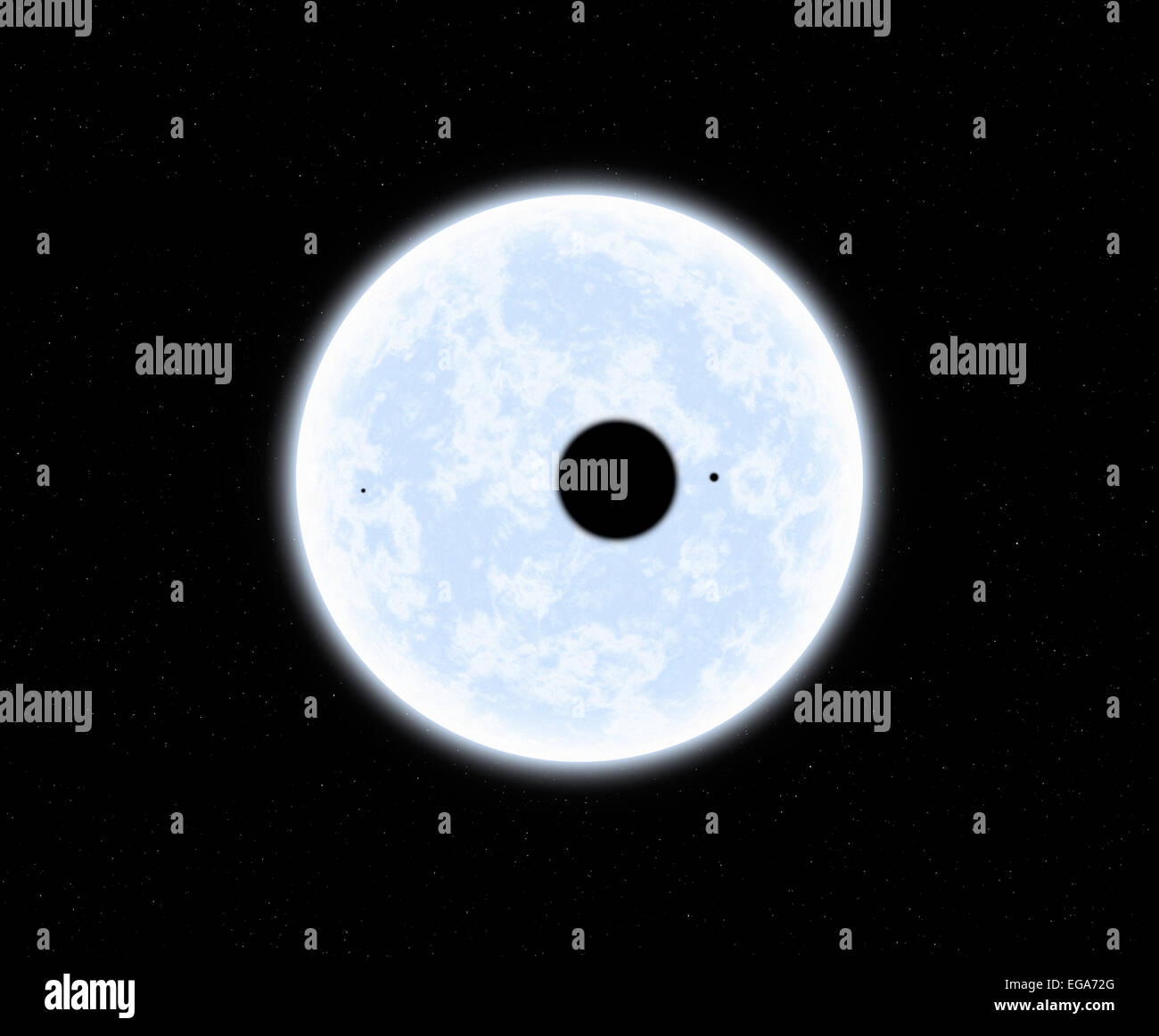 Planetary Transits auf Blue Star Stockfoto