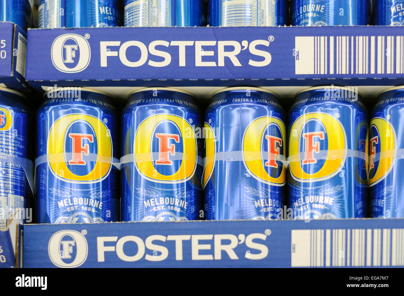 Alkohol zum Verkauf In einem Supermarkt. Stockfoto