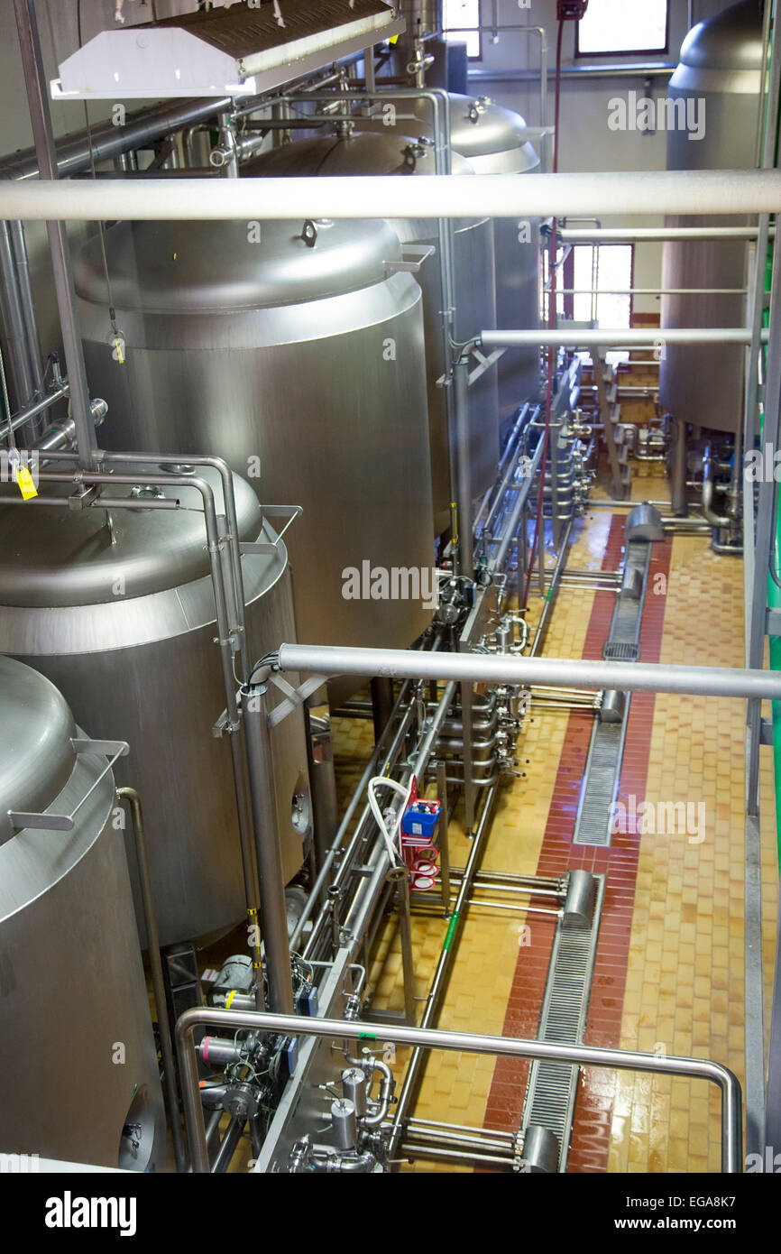 Fort Collins, Colorado - die Hefe Lagerung und Ernte Keller in der neuen Brauerei in Belgien. Stockfoto