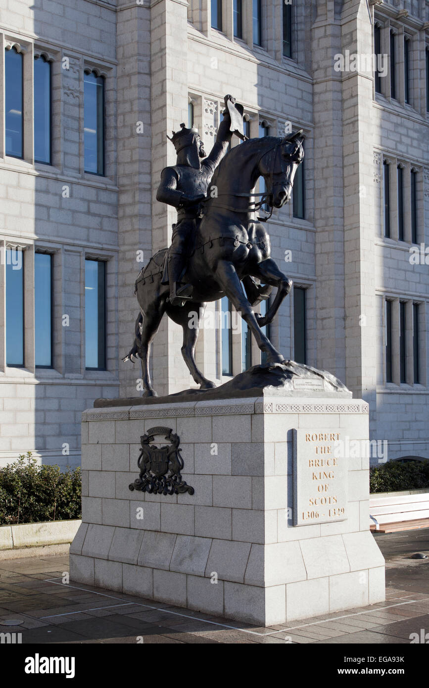 Statue von Robert the Bruce außerhalb Marischal College Aberdeen Stockfoto
