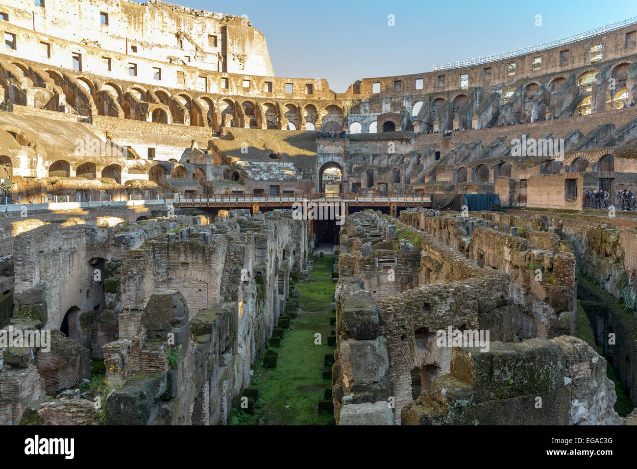 Landschaft der alten Arena Kolosseum in Rom Italien Stockfoto