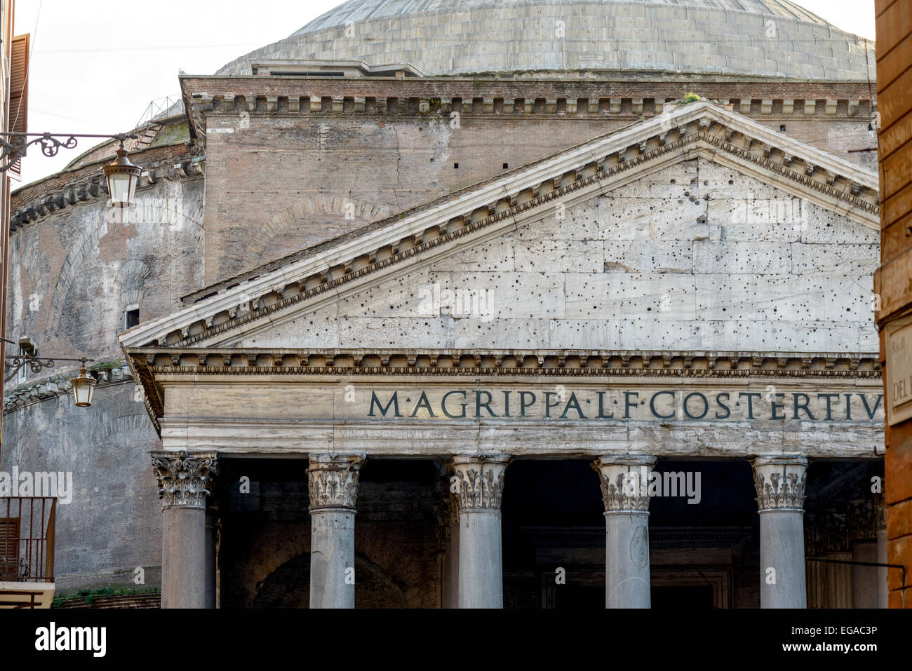 Pantheon View und besonders an der alten Kirche in Rom Italien Stockfoto