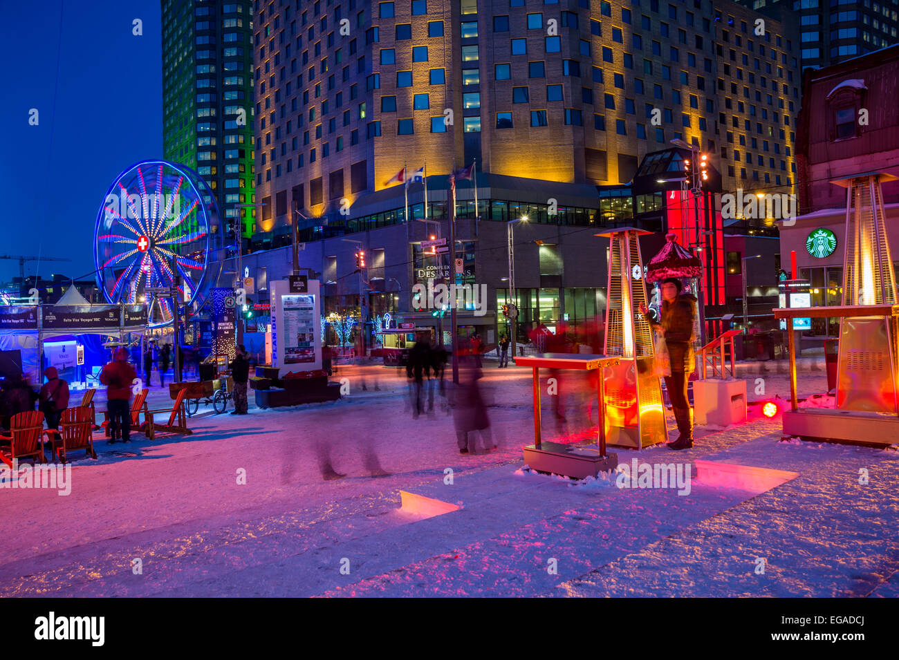 Montreal En Lumière Festival im Ort des Festivals, im Jahr 2015 Stockfoto
