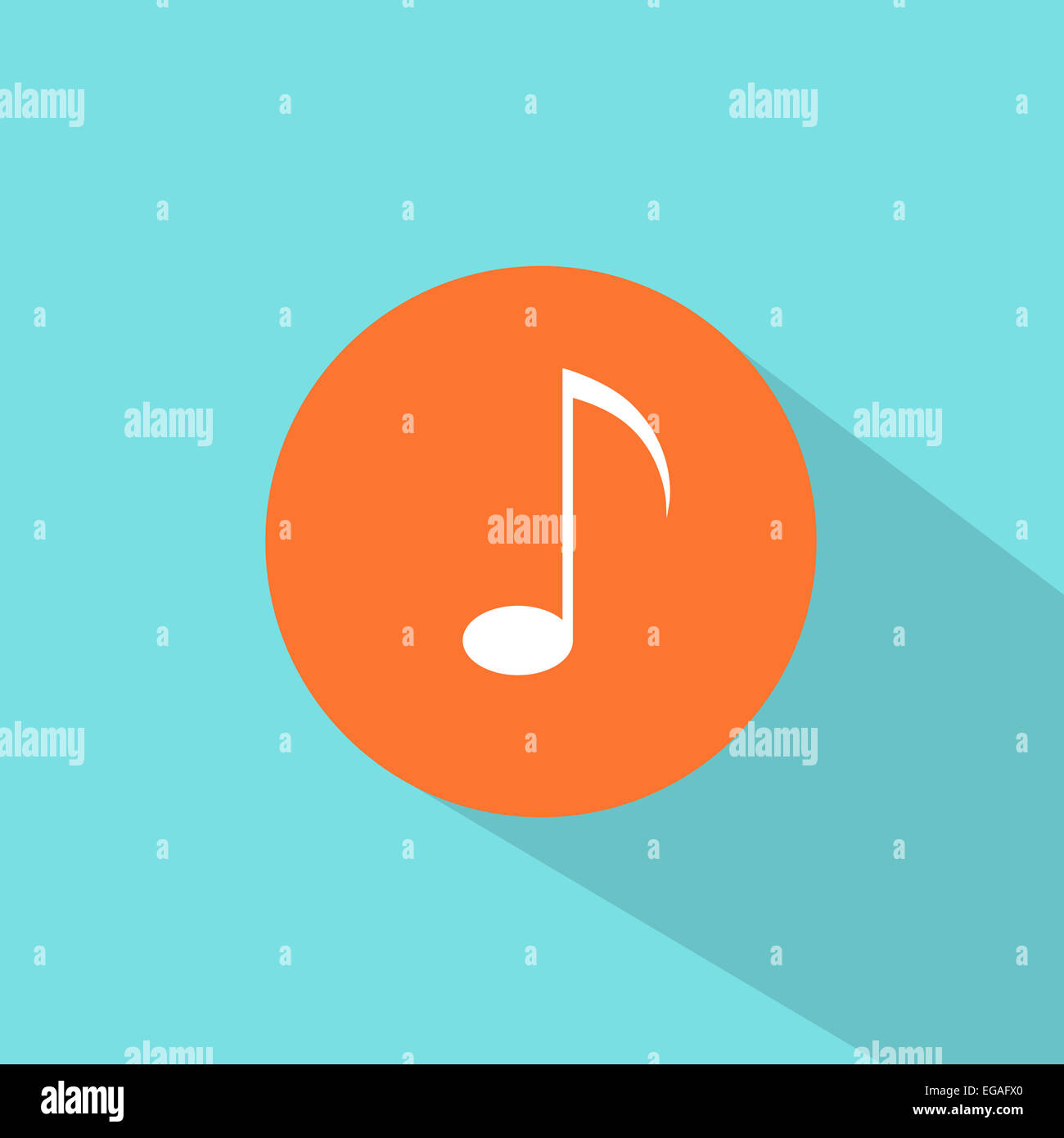 Musik Hinweis Icon flaches Design Vektor Stockfoto