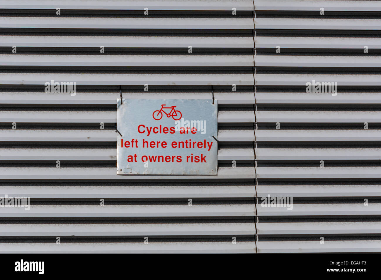 Zeichen für Fahrrad stehen, UK Stockfoto
