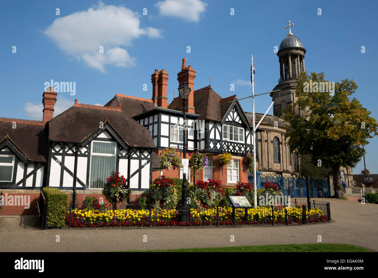 Der Steinbruch-Park und St. Chad Kirche, Shrewsbury, Shropshire, England, Vereinigtes Königreich, Europa Stockfoto