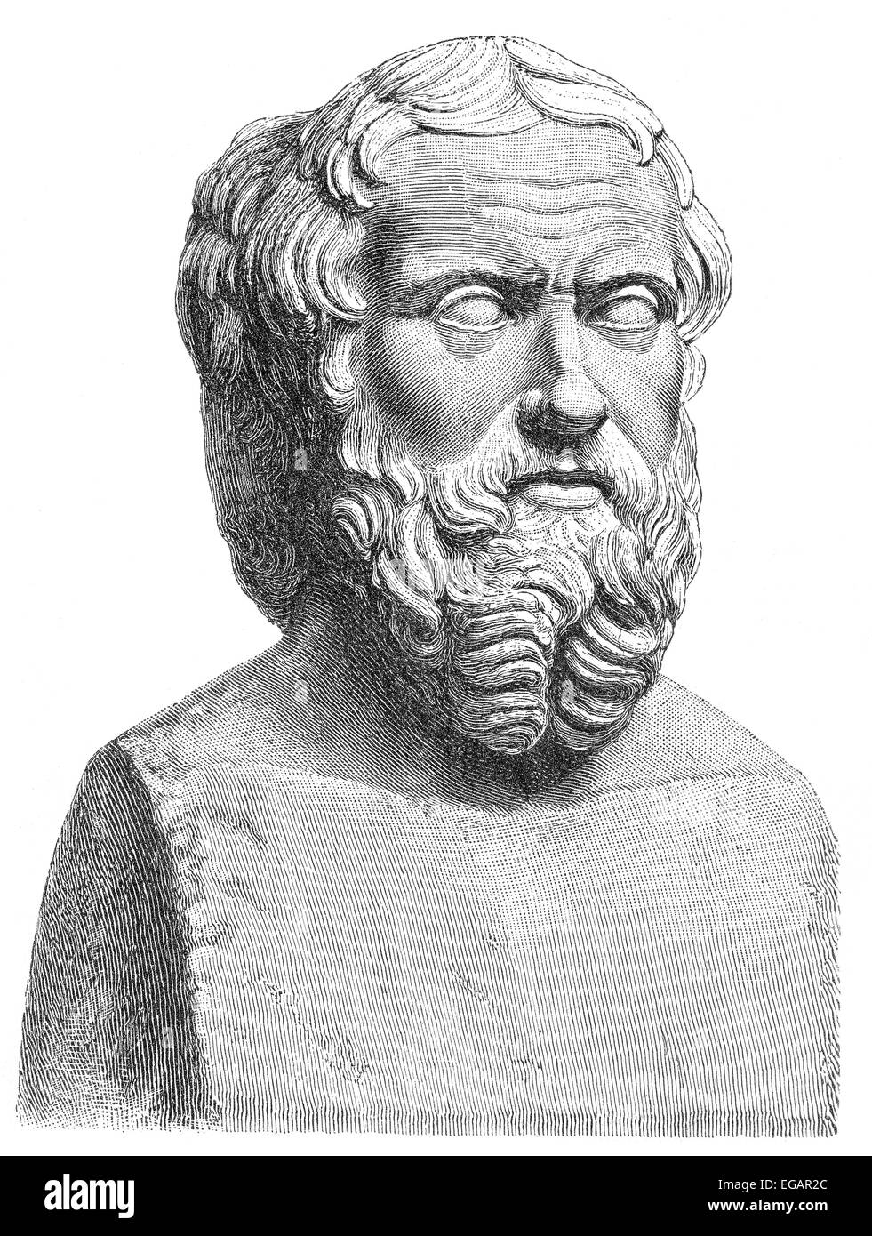 Herodot von Halikarnassos, 490-480 v. Chr. - um 424 v. Chr., einer antiken griechischen Historiker, Geograph und Ethnograph, Stockfoto
