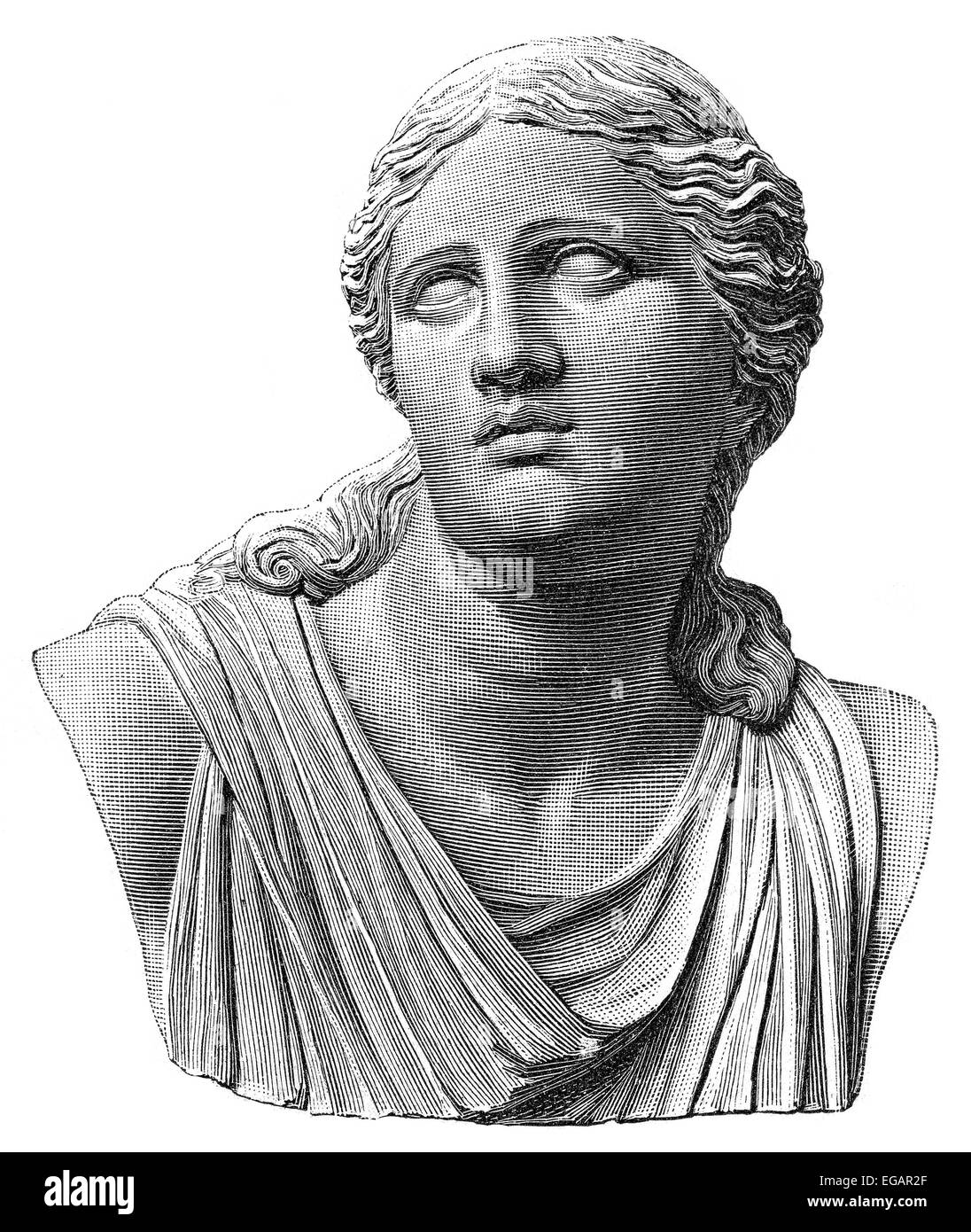 Niobe, eine Tochter von Tantalus und entweder Dione, eine Figur aus der griechischen Mythologie, Stockfoto