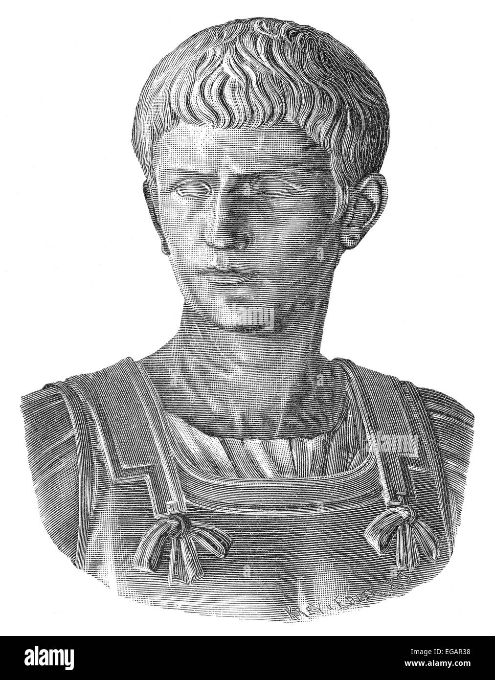 Caligula oder Gaius Julius Caesar Augustus Germanicus, AD 12 - AD 41, römischer Kaiser, AD 37-41, Stockfoto