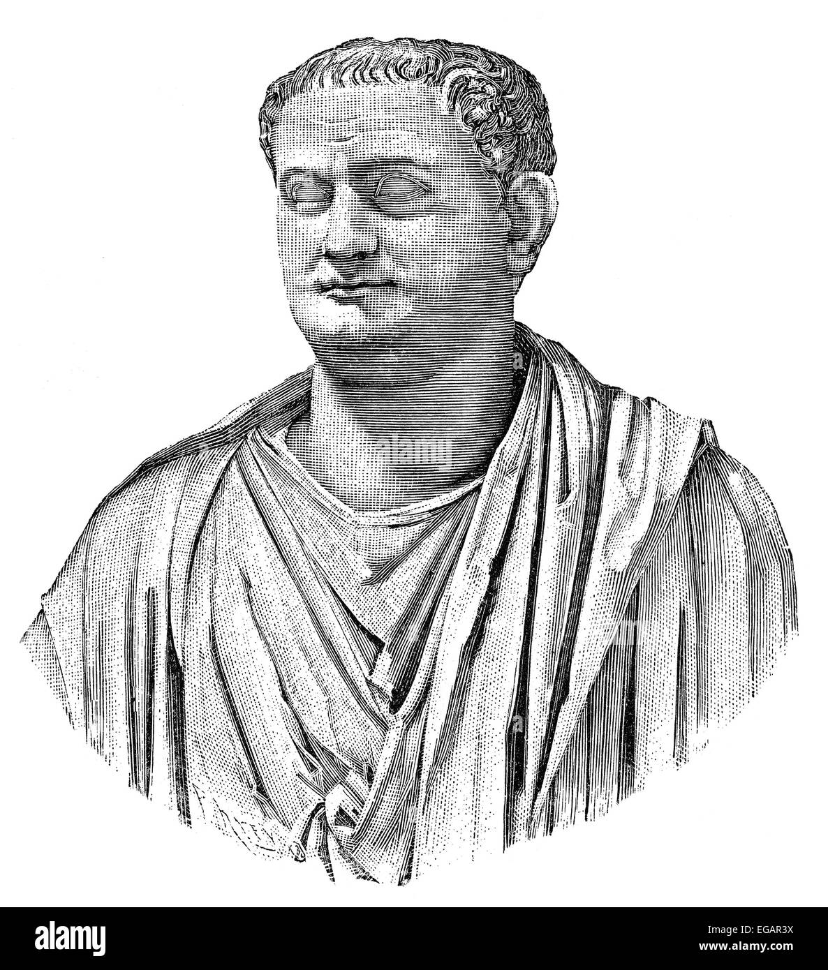 Titus oder Titus Flavius Caesar Vespasianus Augustus, 39-81, römischer Kaiser von 79 bis 81 Stockfoto