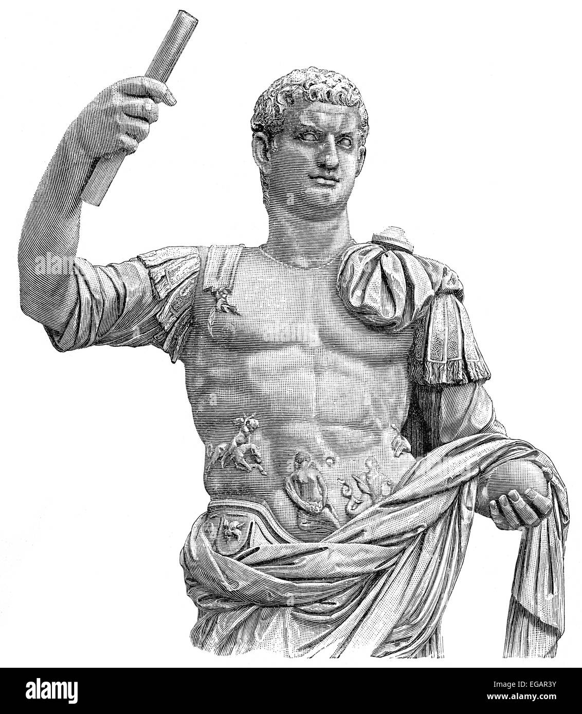 Domitian und Titus Flavius Caesar Domitianus Augustus, 51-96, römischer Kaiser von 81 bis 96, Domitian Oder Titus Flavius, 51-9 Stockfoto