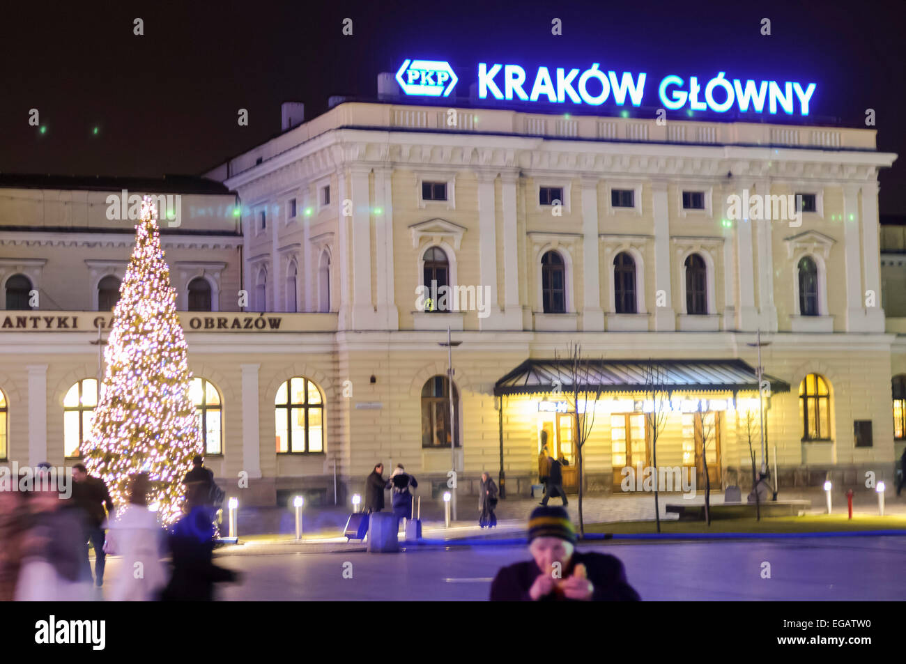 Krakow Glowny Bahnhof Stockfoto
