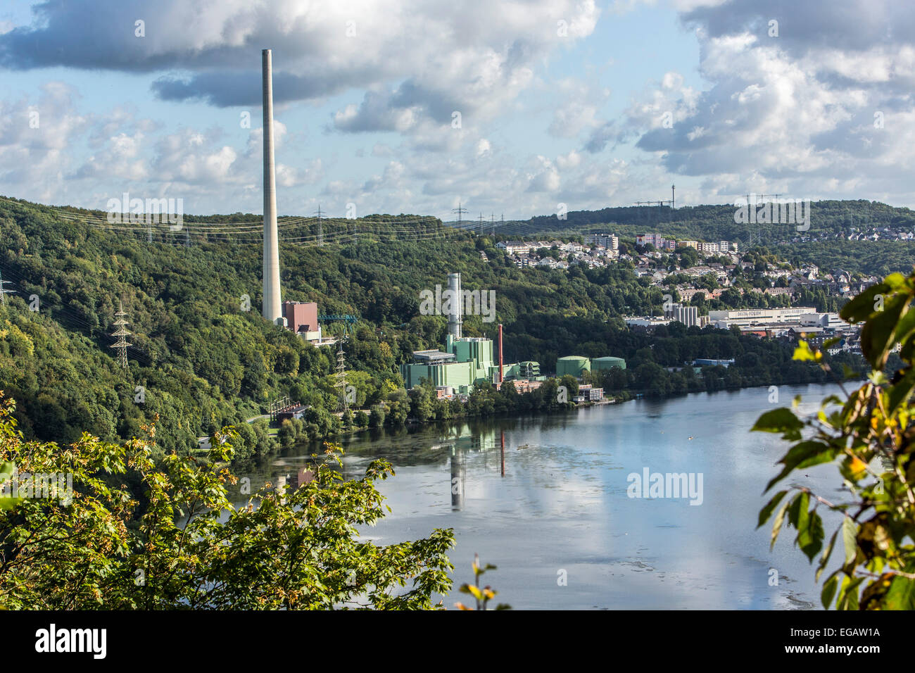 Hengstey See, Stausee des Flusses Ruhr, zwischen Dortmund, Herdecke und Hagen, Stockfoto