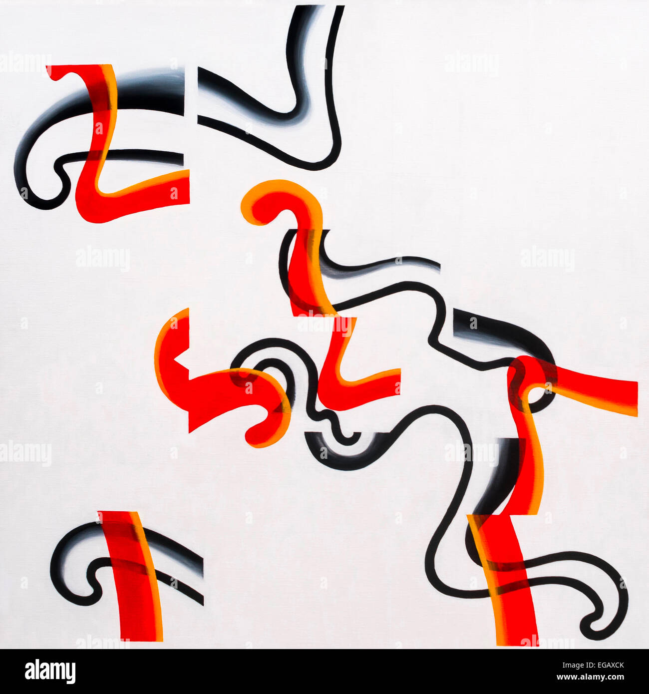 Moderne abstrakte Acrylgemälde "Chaise Longue" von Ed Buziak. Stockfoto