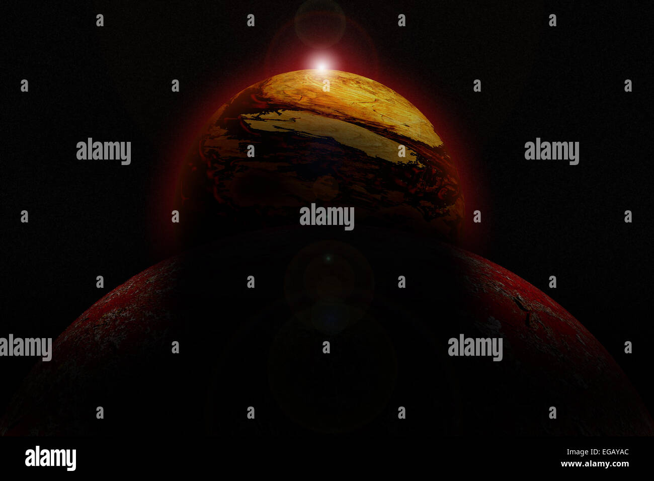 Abbildung von einem fremden Planeten. Stockfoto