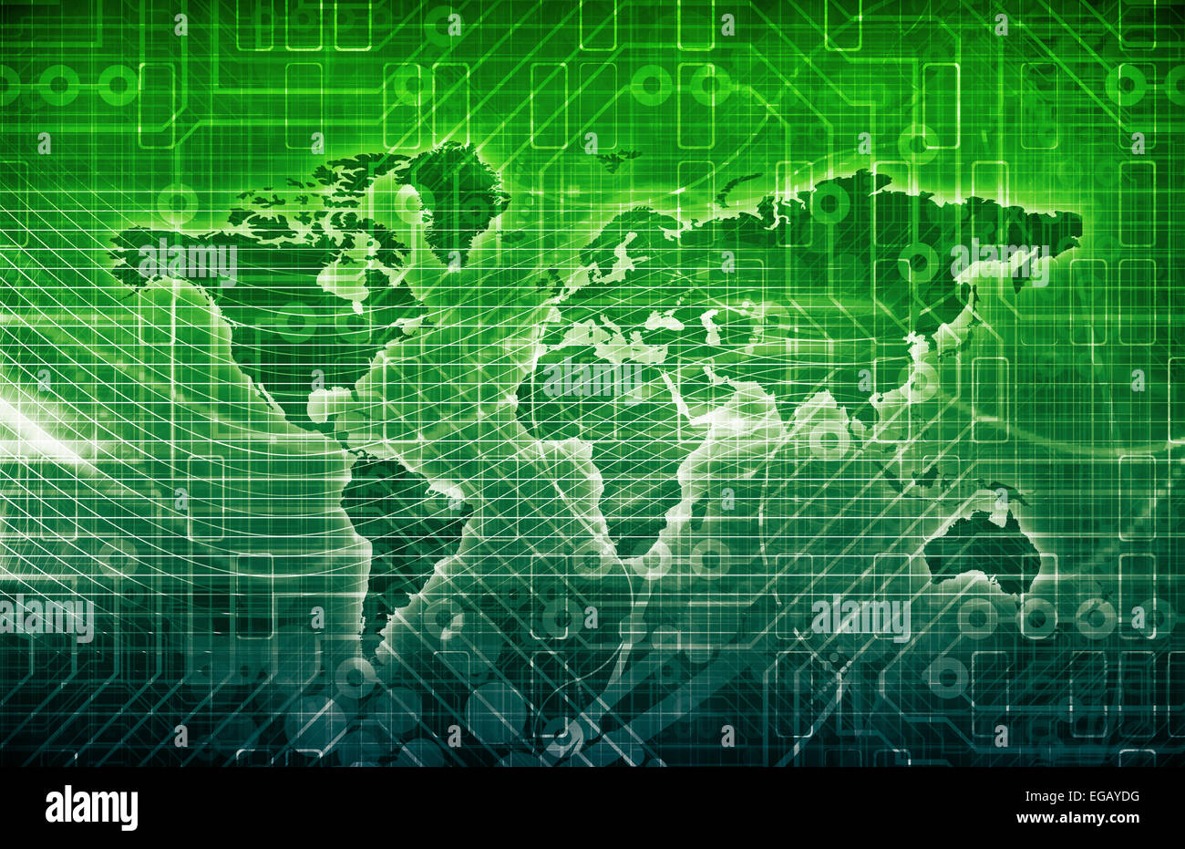 Internationalen Handelssystem mit Wirtschaft und Rohstoffe Stockfoto