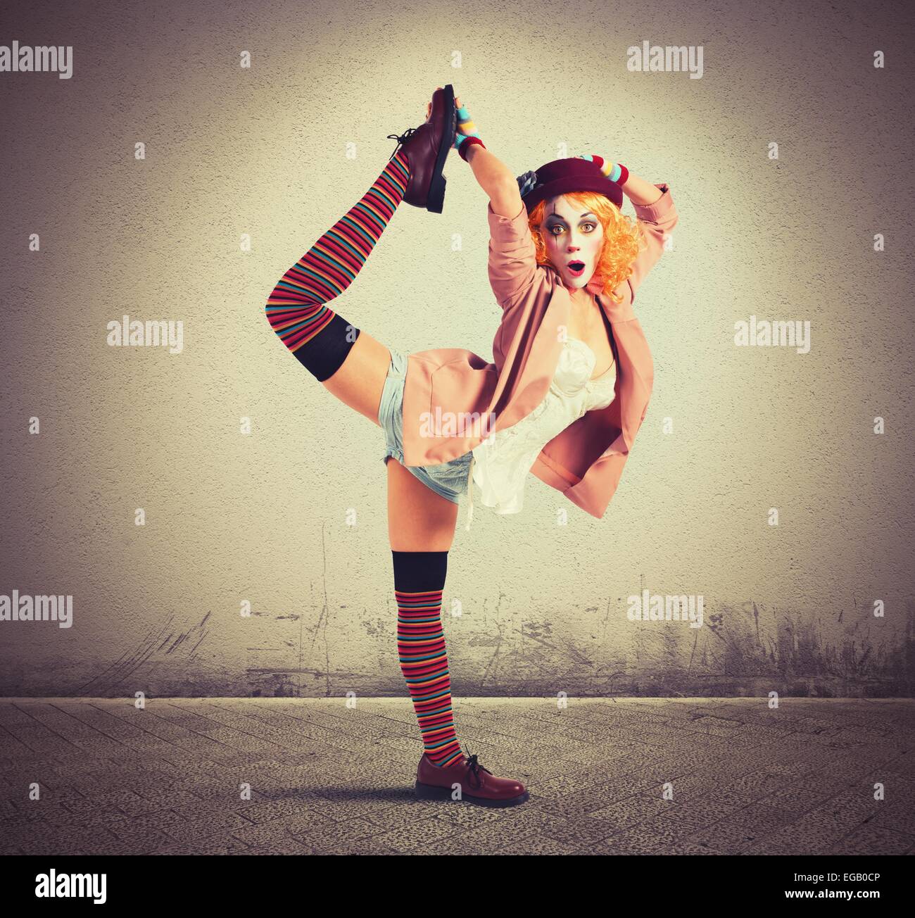 Extravagante clown Stockfoto