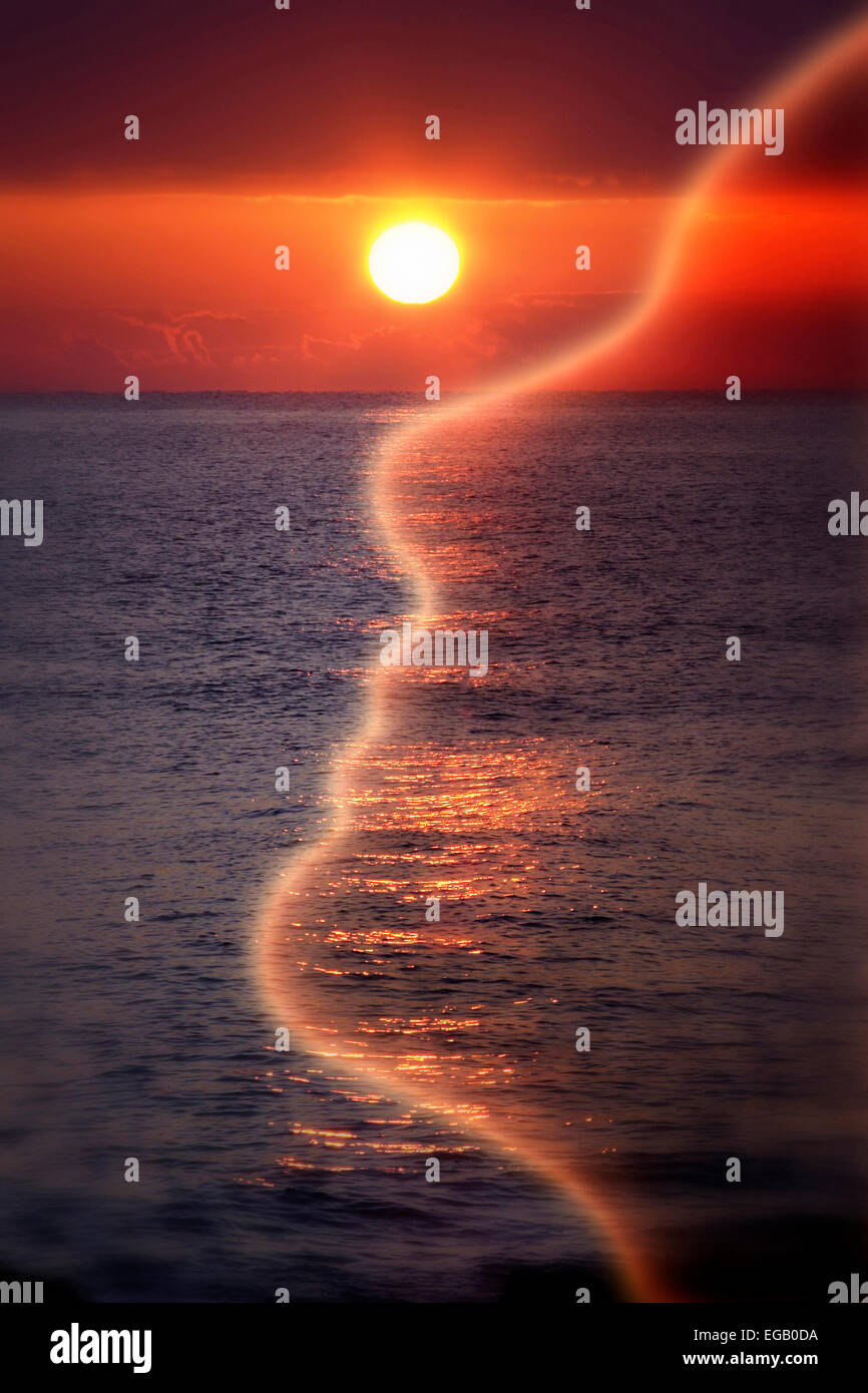 Romantischer Sonnenuntergang Stockfoto