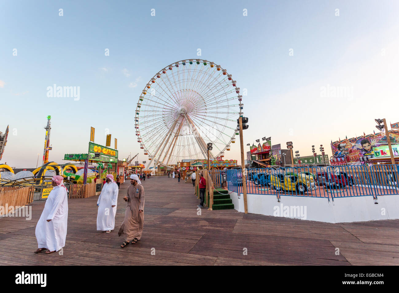 Riesenrad im Global Village in Dubai Stockfoto