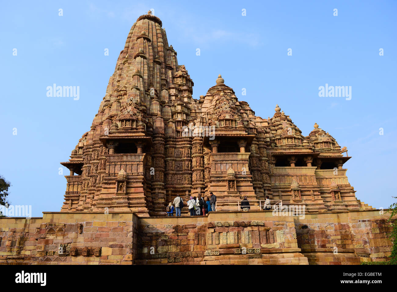 Kandariya Mahadeva Tempel Khajuraho Tempel Madhya Pradesh UNESCO World Heritage Site Indien Stockfoto