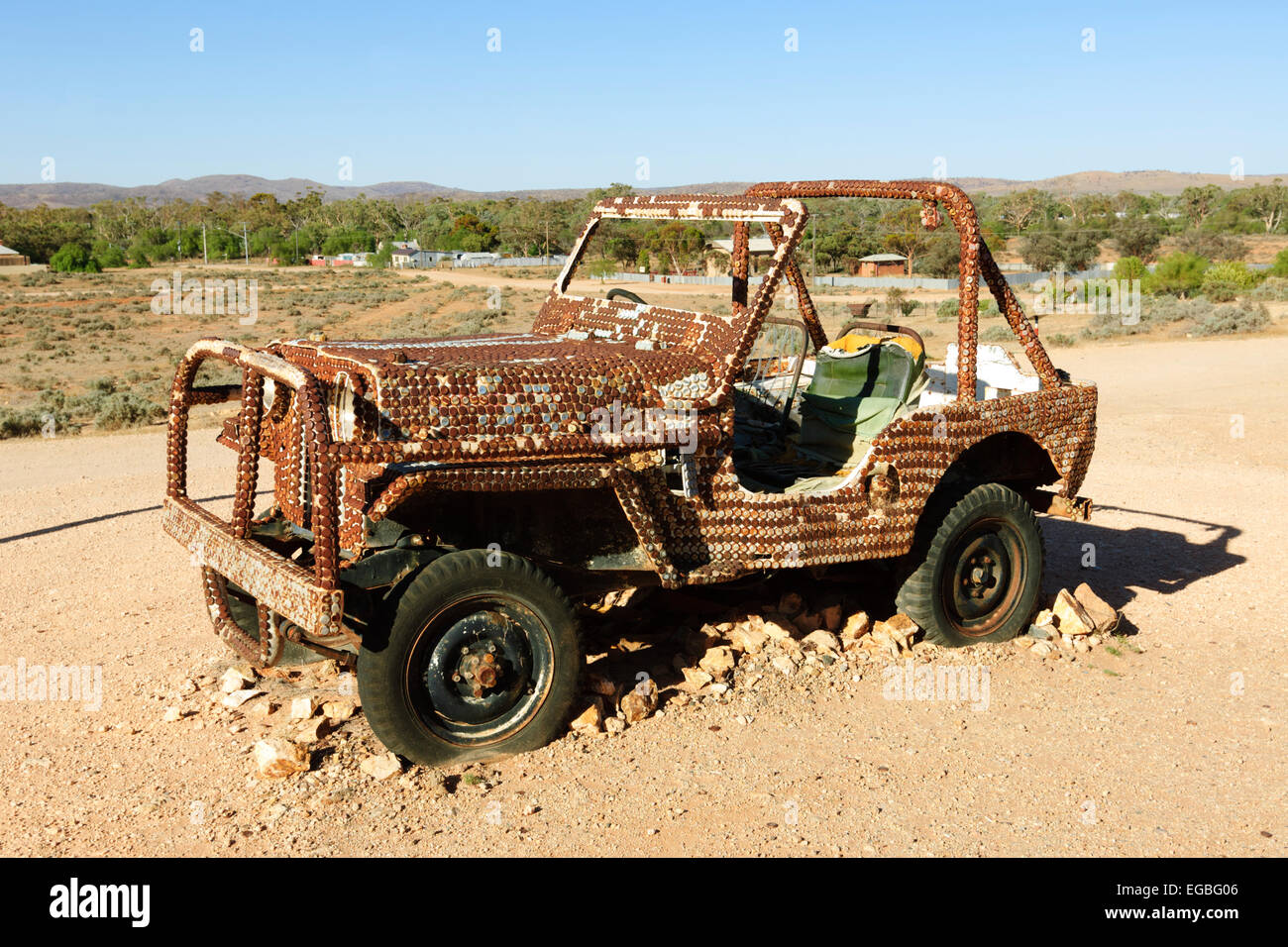 Dekorierte Jeep, Silverton, New South Wales, Australia, New South Wales, Australien Stockfoto