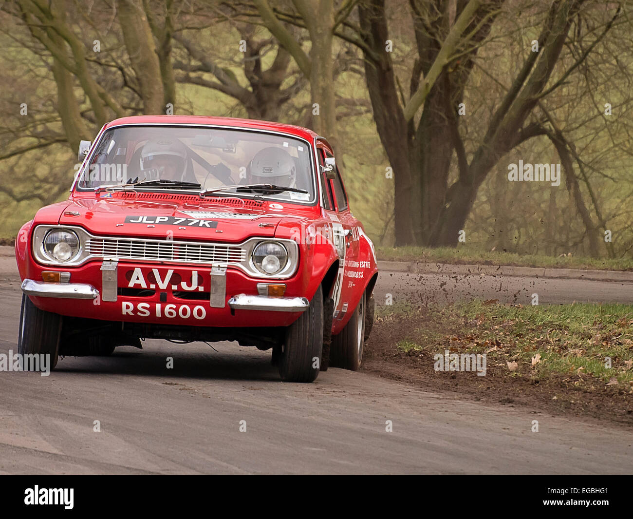 Warwickshire, UK. 21. Februar 2015. Ford Escort RS MKI auf Rallye Stage Race Retro-2015 Kredit: Martyn Goddard/Alamy Live-Nachrichten Stockfoto