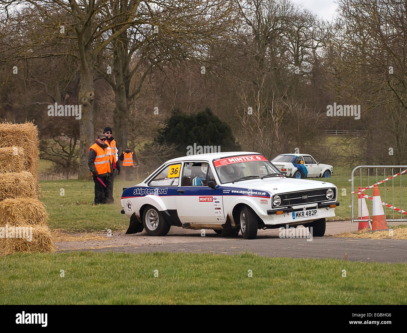 Warwickshire, UK. 21. Februar 2015. Ford Escort MKII Rallye Auto auf Rennen Retro special stage 21.02.2015 Credit: Martyn Goddard/Alamy Live News Stockfoto
