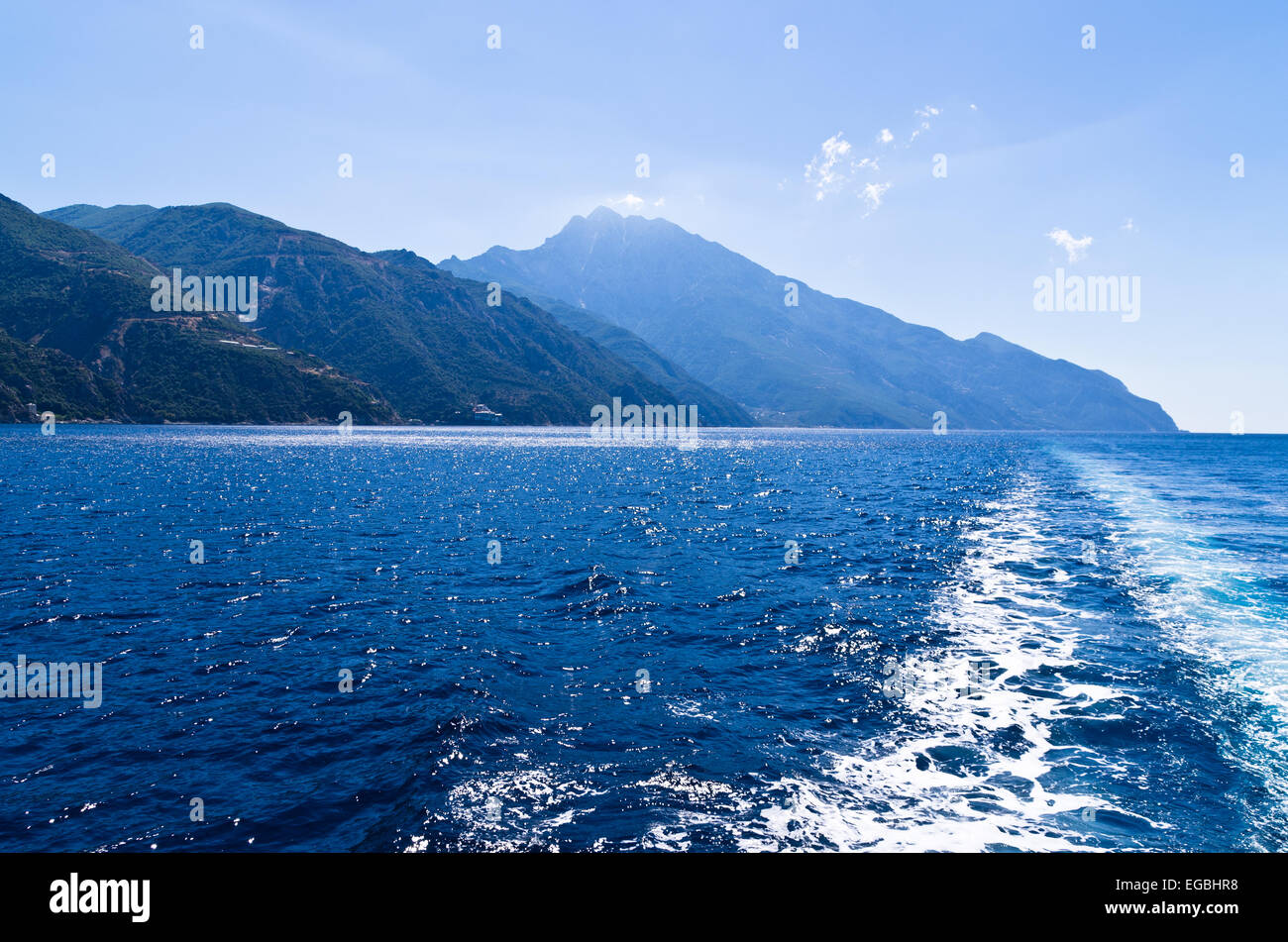 Griechische Küste in der Nähe von Heiligen Berg Athos Stockfoto