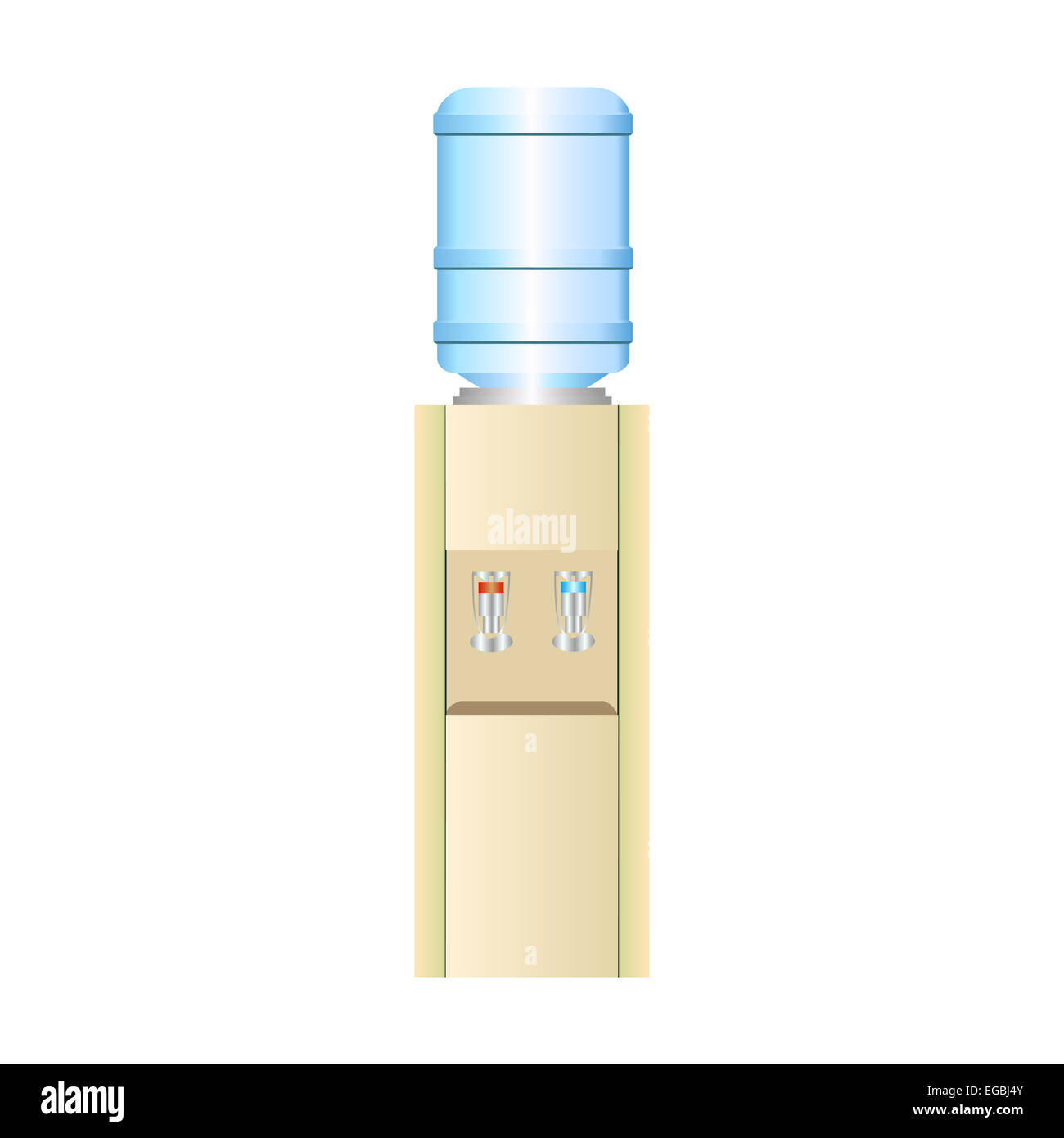 Büro-Wasser-Kühler mit heißem und kaltem Trinkwasser auf neutralem Hintergrund Stockfoto