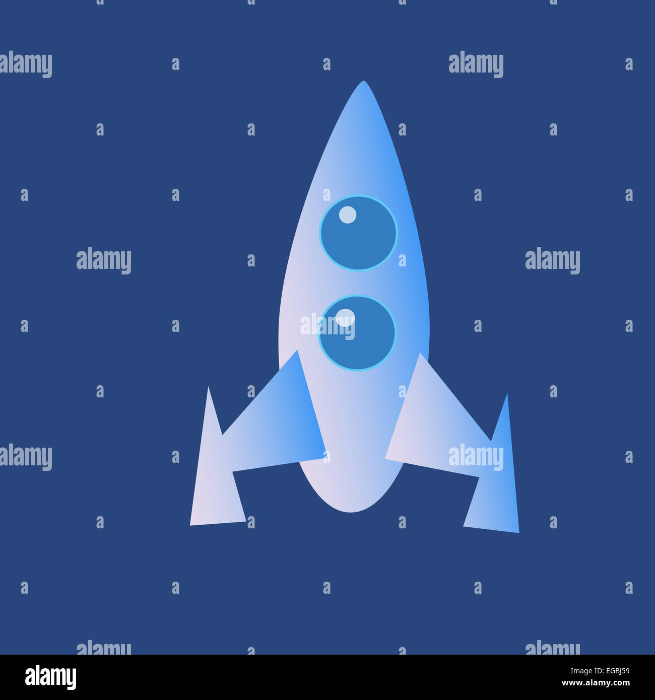Raum Cartoon Rakete Symbol auf neutralem Hintergrund Stockfoto