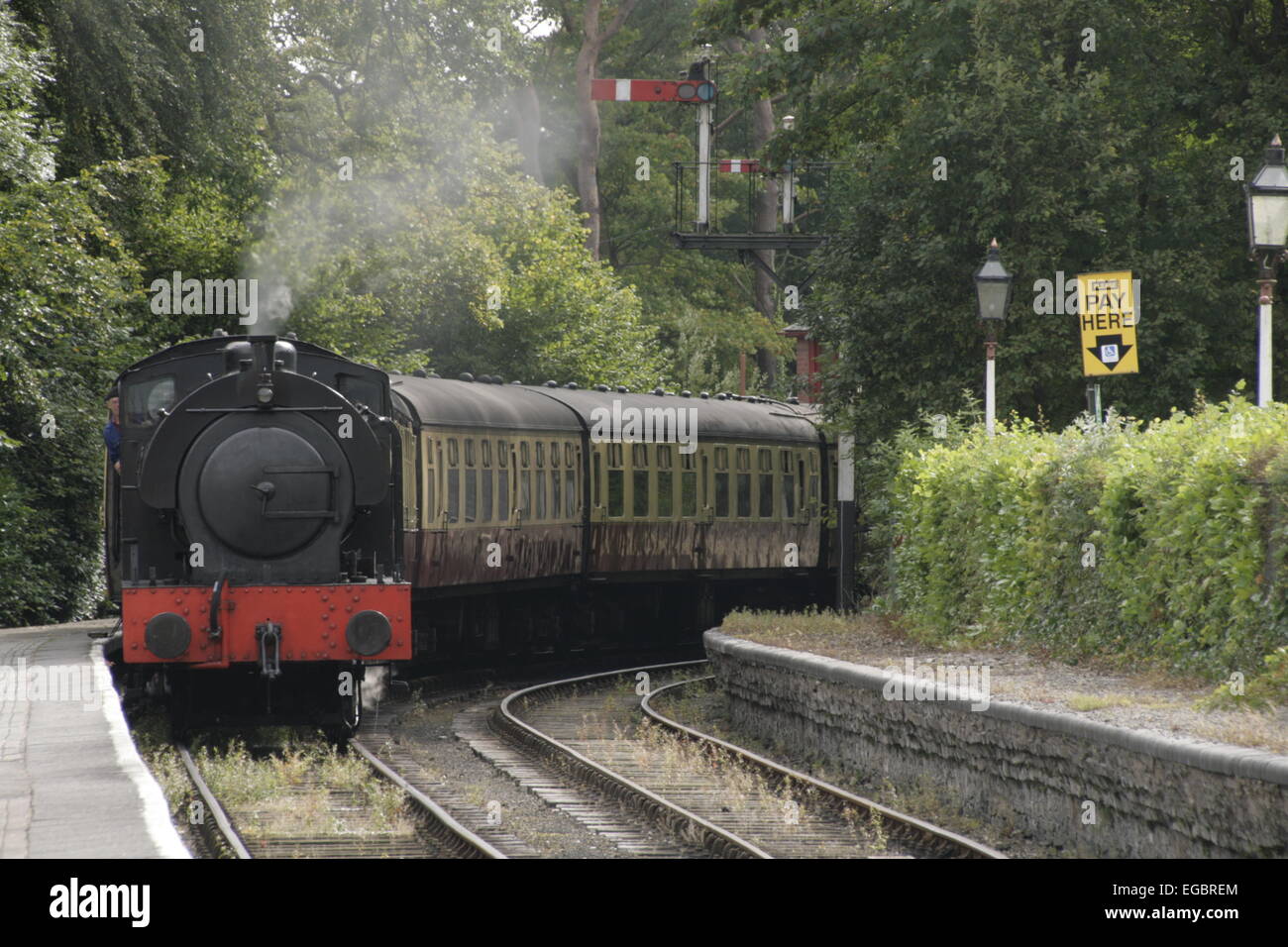 Lakeside und Haverthwaite Railway, Lake District, Cumbria, England Stockfoto