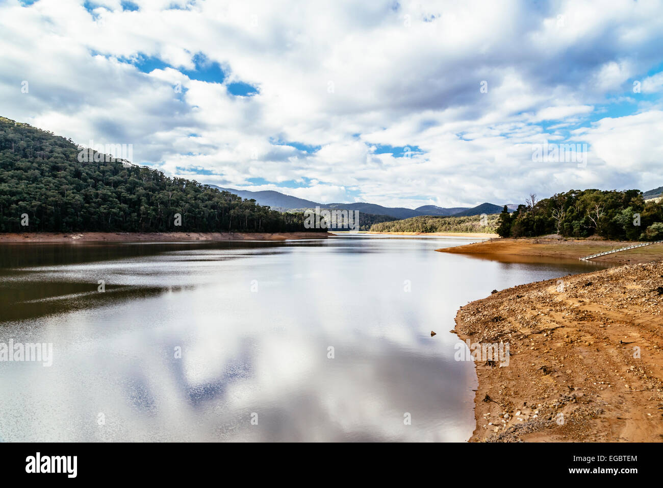 Wassereinzugsgebiet Maroondah Reservoir Park, Dandenong Ranges, Victoria, Australia Stockfoto