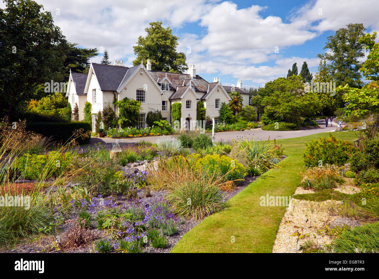 Sommer-Farbe um Jermyns Haus an Sir Harold Hillier Gardens, Romsey, Hampshire, England, UK Stockfoto