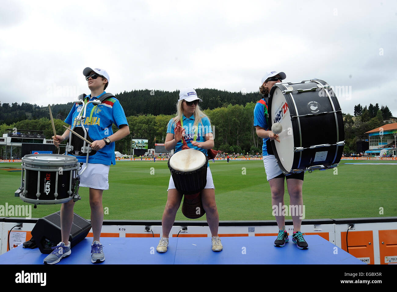 Dunedin, Neuseeland. 22. Februar 2015. Drumer während des ICC Cricket