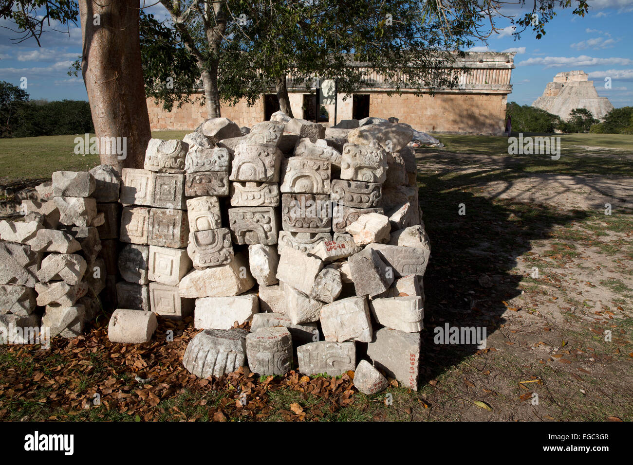 Maya-Ruinen von Uxmal, Yucatan, Mexiko Stockfoto