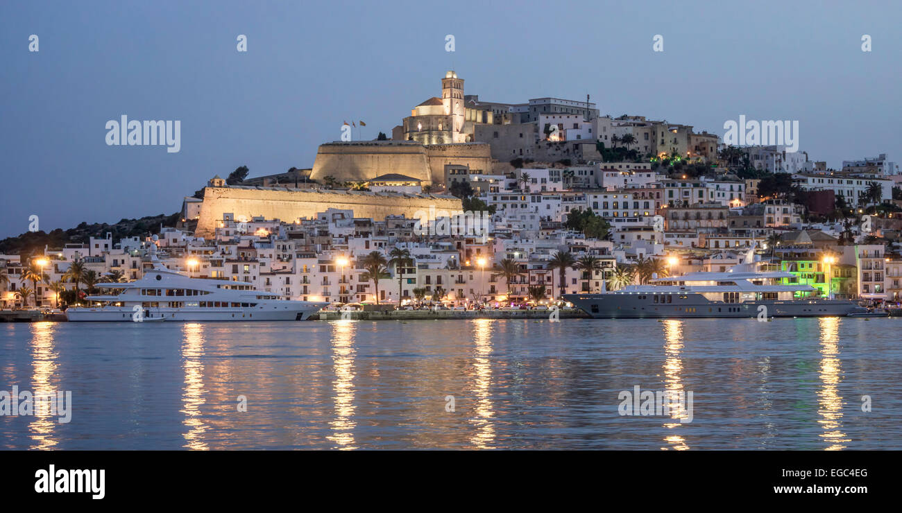 Hafen von Dalt Vila, Eivissa, Ibiza, Balearen, Spanien Stockfoto