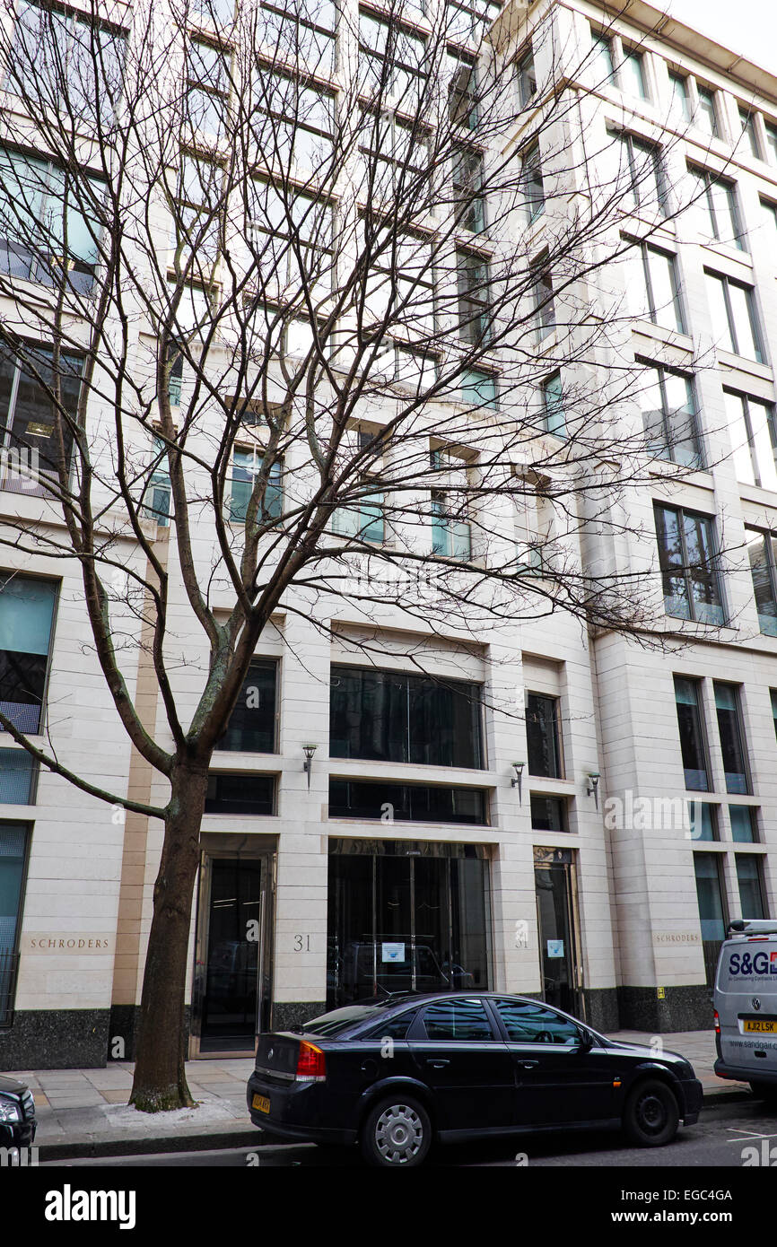 Eingang zum Schroders Gresham Street City Of London UK Stockfoto