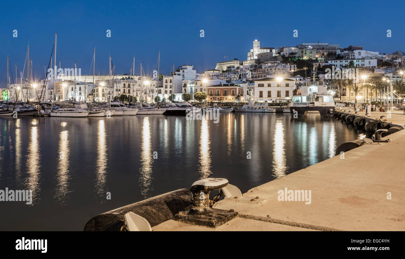Hafen von Dalt Vila, Eivissa, Ibiza, Balearen, Spanien Stockfoto