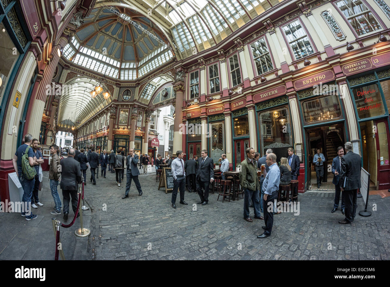 Leadenhall Market, Lampe Tavern Pub, London, UK Stockfoto