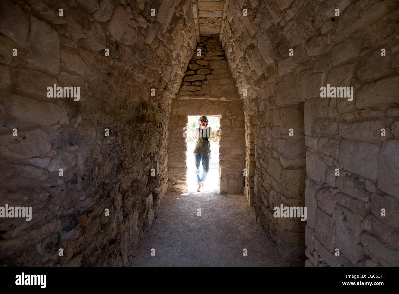 Corbeled Bogen, Maya-Ruinen in Mayapan, Yucatan, Mexiko Stockfoto