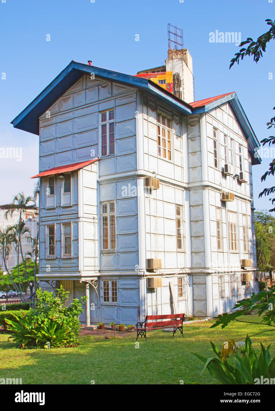 Berühmten Eisernen Haus bauen von Eiffel im 19. Jahrhundert in Maputo, Mosambik Stockfoto