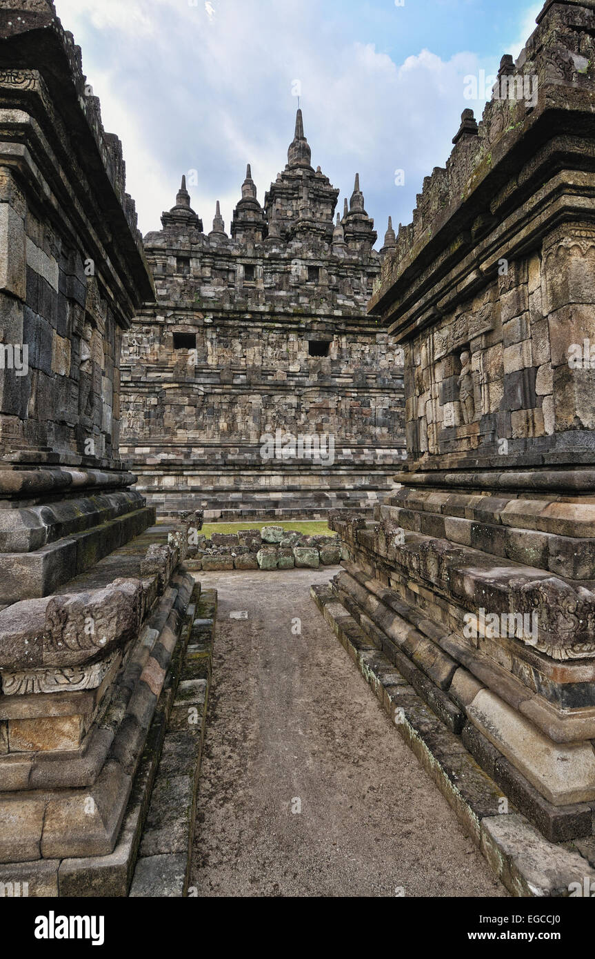 Plaosan Tempel befindet sich im Weiler Bugisan, Prambanan Dorf, Ortsteil Klaten, Zentral-Java Stockfoto