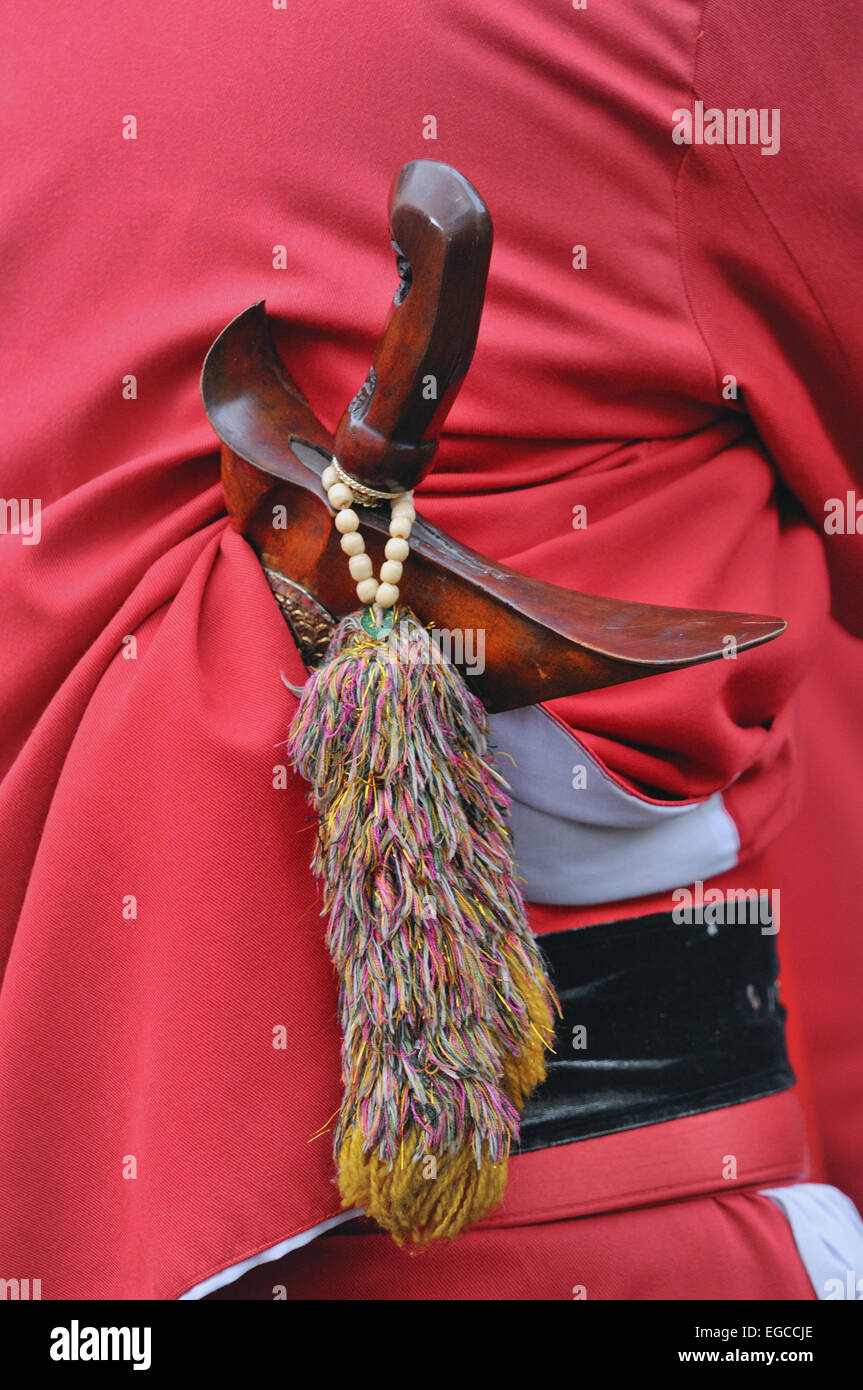 Keris von Yogyakarta. Grebeg Maulid Zeremonie, Yogjakarta, Java, Indonesien Stockfoto