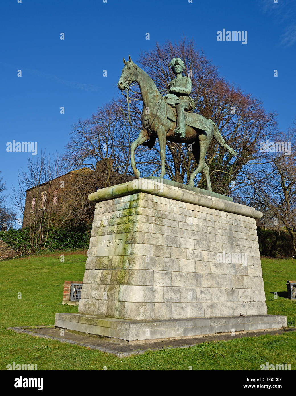 Denkmal für Lord Kitchener am Eingang zum Fort Amherst, Chatham, Kent, UK Stockfoto